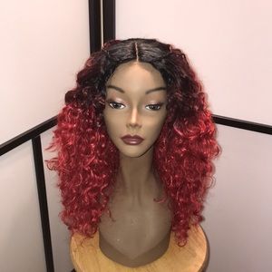 Synthetic wig Lace Front with a middle part